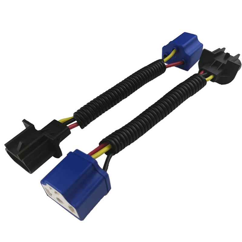 Audak 2 Pcs H13 9008 Male to H4 9003 Female Wiring Harness Adapters for Headlights or Fog Lights - Image 1